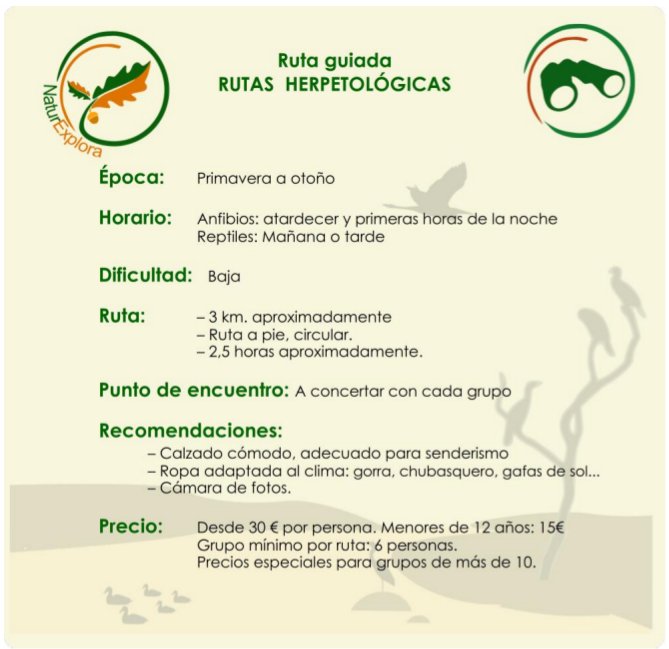 Datos generales de la ruta